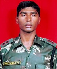 Lieutenant Natarajan Parthiban, Kirti Chakra — 5 Jammu and Kashmir Light Infantry